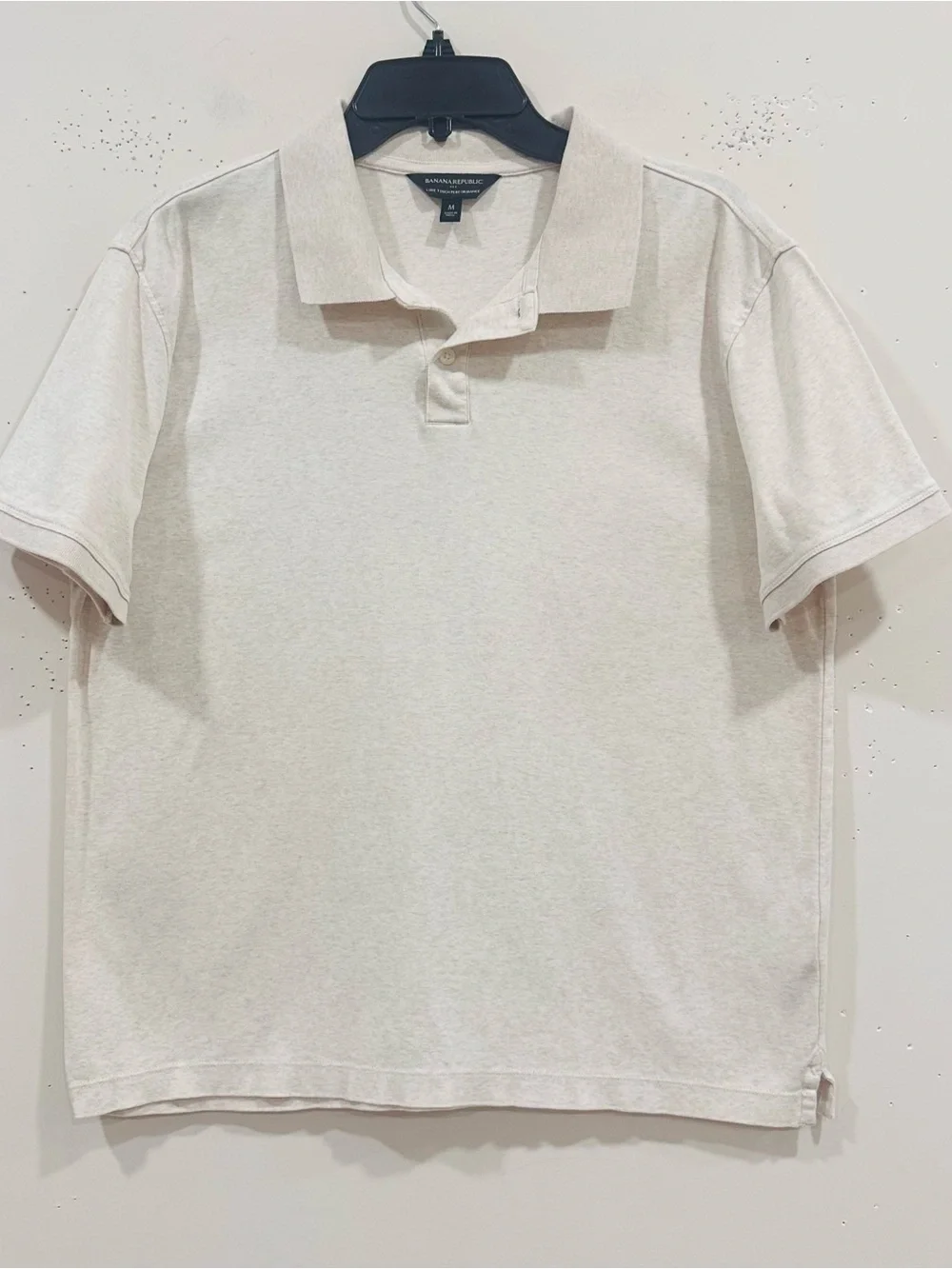 Banana Republic Luxe Touch Performance Polo Shirt Men's Size M Off White Cream